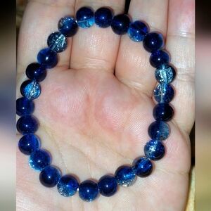 Handmade Blue Glass Beaded Bracelet Nwot Smoke Free Home